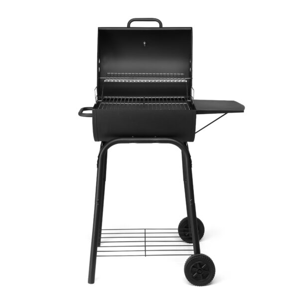 Black Cylinder With Side Panels And Wheels