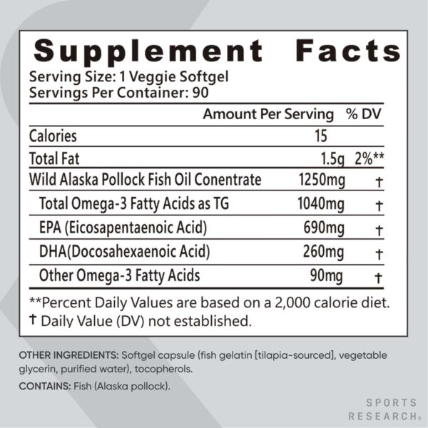Triple Strength Omega 3 Fish Oil Supplement